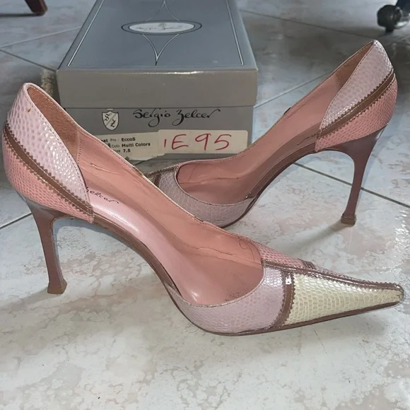 Sergio Zelcer Spanish Leather Heels Size 7.5 - Picture 5 of 6